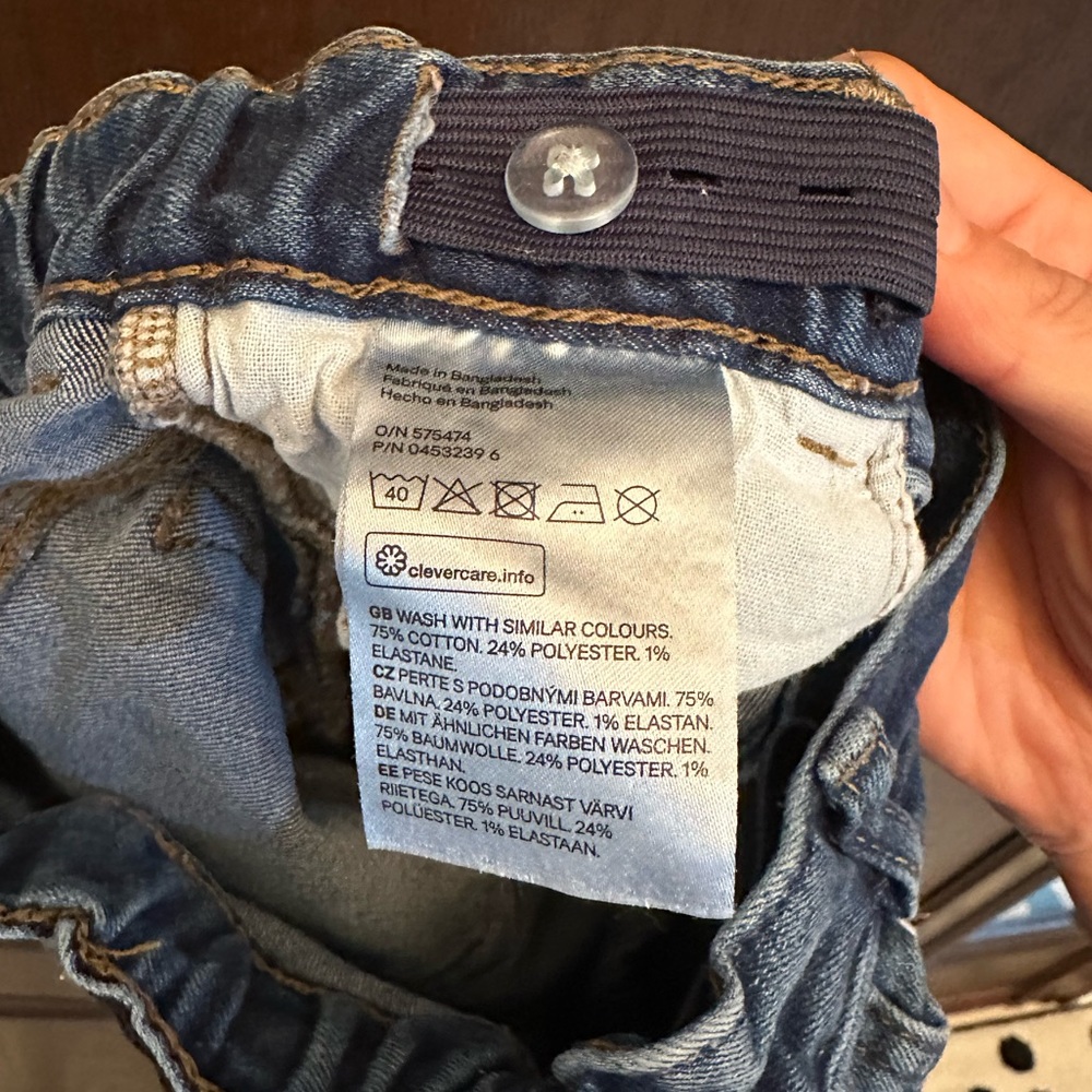 H&M Baby Boy Classic Straight Leg Denim Jeans Adjustable Waist Size 12–18M - Picture 4 of 6